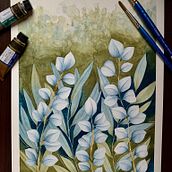 Mi Proyecto del curso: Técnicas de acuarela en negativo para ilustración botánica. Botanical Illustration project by Jenny - 05.09.2020