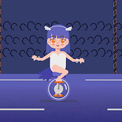 Monociclo. Een project van Animatie, 2D-animatie, Karakteranimatie, Digitale tekening, Grafisch ontwerp y Traditionele illustratie van Paula Fuchs - 09.05.2020
