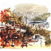 Mi Proyecto del curso: Paisajes urbanos en acuarela . % Pedro Llamedo tarafından hazırlanan Mimarlık, Pe, zaj Mimarisi, Sulubo, Ve a Resim projesi - 05.11.2020