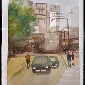 Mi Proyecto del curso: Paisajes urbanos en acuarela. Street Art project by Adriana Cruzate - 05.11.2020