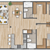 Departamento 3 ambientes. . Un progetto di Architettura d'interni di Maria Quintero - 05.05.2020