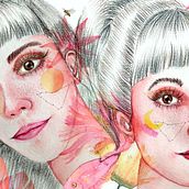 Retrato ilustrado em aquarela. Traditional illustration project by Carol Witte - 05.13.2020