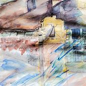 My project in Architectural Sketching with Watercolor and Ink course. Watercolor Painting project by brencomo - 08.04.2020