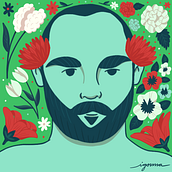 Meu projeto do curso: Retrato ilustrado com elementos botânicos. Un progetto di Illustrazione tradizionale di Igor Sá - 15.05.2020