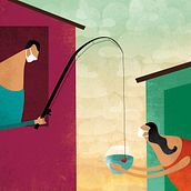 COVID19, APART BUT ALWAYS TOGETHER. Creativit, and Traditional illustration project by Fatinha Ramos - 03.13.2020