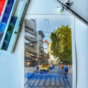 My final artwork. I will create another one with a rainy day effect soon!. Watercolor Painting project by Agnisha Ghosh - 04.04.2020