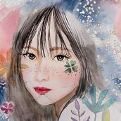 Illustrated portrait in watercolor . Traditional illustration, and Watercolor Painting project by sheryl_jyh - 05.17.2020