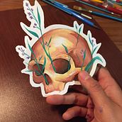 Sticker skull . Un progetto di Illustrazione tradizionale di Daniela Salazar - 17.05.2020