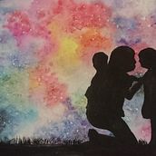 My galaxy project . Artistic Drawing, and Watercolor Painting project by lucieishima - 05.17.2020