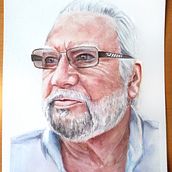 Mi Proyecto del curso: Caricatura en acuarela. Fine Arts, Portrait Drawing, Realistic Drawing, Traditional illustration, and Watercolor Painting project by Raquel Bertrán - 05.17.2020