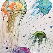 Medusas. Concept Art, Desenho, Desenho artístico, Design de acessórios, Ilustração infantil, e Pintura em aquarela projeto de LYDIA PÉREZ CARBAYO - 17.05.2020