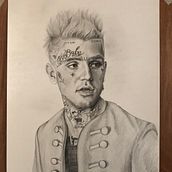 Lil Peep portrait Ein Projekt aus dem Bereich Bleistiftzeichnung von lavika9696 - 04.04.2020