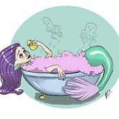 Sirena infantil. Un proyecto de Dibujo digital e Ilustración infantil de Rebeca Castillo - 18.05.2020