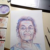 Mi Proyecto del curso: Retrato artístico en acuarela. Un proyecto de Pintura a la acuarela de Francisco Andaur Suárez - 18.05.2020
