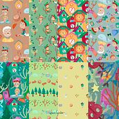 Diseño de patrones ilustrados: Pinocho. Drawing, Artistic Drawing, Traditional illustration, and Pattern Design project by Laura Cyinder - 05.20.2020