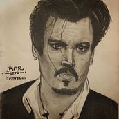 Johnny Depp. Pencil Drawing project by Jose Alberto Alfaro Reynoso - 05.20.2020