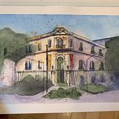 My project in Architectural Sketching with Watercolor and Ink course. Watercolor Painting project by taylormayer1 - 05.21.2020