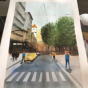 Mi Proyecto del curso: Paisajes urbanos en acuarela . % Maria Carmona tarafından hazırlanan Güzel sanatlar projesi - 06.05.2020
