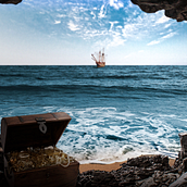 Matte Painting Praia. Photographic Composition, and Graphic Design project by Dani Meniche - 05.21.2020