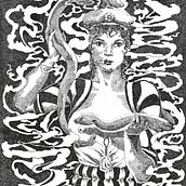 Minoan Snake Goddess Ein Projekt aus dem Bereich Traditionelle Illustration und Illustration mit Tinte von Alkyoni Papakonstantopoulou - 22.11.2018