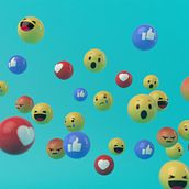 Facebook icons. 3D, 3D Animation, and 3D Design project by Iván Mora Díaz - 05.22.2020