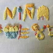 My project in Introduction to Raised Embroidery course. Arts, and Crafts project by Maria Haneskog - 05.22.2020