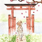Meu projeto do curso: Ilustração em aquarela com influência japonesa. Fine Arts, Traditional illustration, and Watercolor Painting project by Caroline Albuquerque - 05.22.2020