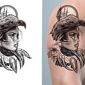 My project in Digital Design and Illustration of Tattoos with Procreate course. Ilustração tradicional projeto de Alvaro Martins - 22.05.2020