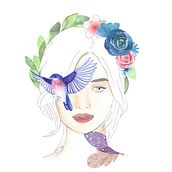 Mi Proyecto del curso: Retrato ilustrado en acuarela. Un projet de Créativité, Dessin, Design , Illustration traditionnelle, Peinture, Aquarelle , et Retouche photographique de Marycarmen Acosta Trillo - 22.05.2020