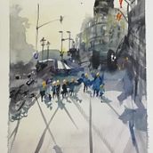 Mi Proyecto del curso: Paisajes urbanos en acuarela. Watercolor Painting project by Mauricio Kusmisich - 05.24.2020