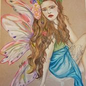 Hada. Artistic Drawing, Portrait Drawing, Design, Accessor, Design, and Fashion Design project by Rebeca Mira Cuartero - 05.24.2020