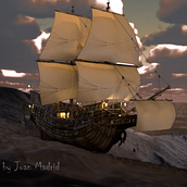 Hippocampus Caravel by Joan Madrid. 3D, 3D Animation, Digital Architecture, Interior Architecture, Film, Film, Video, TV, Concept Art, Creativit, Game Development, 3D Design, 3D Modeling, and Video Games project by Joan Madrid - 05.20.2020