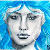 Mermaid. Pencil Drawing, Portrait Drawing, Traditional illustration, and Watercolor Painting project by Sandra Wind - 05.25.2020