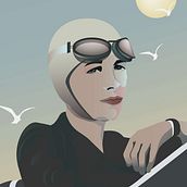 Amelia Earhart. Een project van Digitaal ontwerp, Grafisch ontwerp, Traditionele illustratie, Digitale illustratie y Vectorillustratie van Emilia Liptova - 10.07.2019