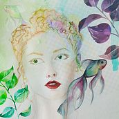 My project in Illustrated Portrait in Watercolor course. Un proyecto de Ilustración tradicional de Лена Комарова - 25.05.2020