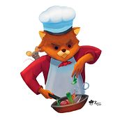 CHEF CAT : Pintura digital de personajes: ilustra con luz y color. Een project van  Concept art, Ontwerp van personages y Traditionele illustratie van Renzo Yuve - 26.05.2020