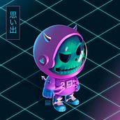 Pintura digital de personajes: Astronaut skull Retro. Un proyecto de Dibujo digital, Ilustración tradicional e Ilustración digital de Lizeth Bogotá - 26.05.2020