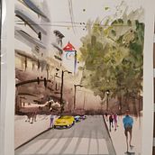 My project in Urban Landscapes in Watercolor course. Watercolor Painting project by Laura Garza - 05.25.2020