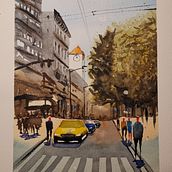 Paisajes urbanos en acuarela - Toño Calero. Un proyecto de Dibujo, Dibujo artístico y Pintura a la acuarela de Toño Calero - 27.05.2020