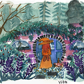 Mi Proyecto del curso: Ilustración en acuarela con influencia japonesa. Watercolor Painting project by Valeria Jon Elizondo - 05.28.2020