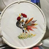 Mi Proyecto del curso: Técnicas de bordado: ilustrando con hilo y aguja.   Mi gallo cantor!  . Projekt z dziedziny  Haft użytkownika Noemì Estrada - 28.05.2020