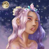 My project in Digital Fantasy Portraits with Photoshop course. Digital Drawing, and Digital Painting project by Estelle Li - 05.28.2020