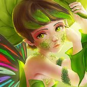 Meet the fairy Cairo! My project in Digital Fantasy Portraits with Photoshop course. Character Design, Digital Drawing, and Digital Illustration project by Alex Titus-Lam - 05.29.2020