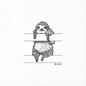 Baby Sloth. Drawing, Pencil Drawing, Artistic Drawing, Realistic Drawing, Traditional illustration, Ink Illustration, and Digital Illustration project by Román Cholbi - 05.11.2020