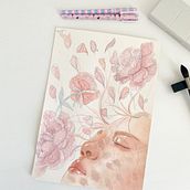 My project in Illustrated Portrait in Watercolor course. Watercolor Painting project by taz - 05.29.2020