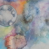 Proyecto final: Galaxia . Watercolor Painting project by anamaria_munevar - 05.29.2020