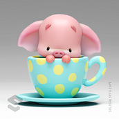 Little Oink. Un proyecto de 3D, Diseño 3D, Diseño de personajes y Diseño de personajes 3D de Luis Miguel Maldonado Redondo - 30.05.2020