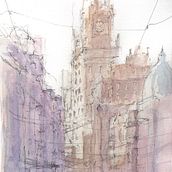 Acuarela de la Gran Vía. Un proyecto de Pintura a la acuarela de Pablo Cuesta - 31.05.2020