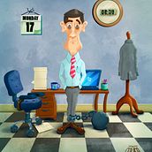 Empleado del Mes. Digital Drawing, Character Design, and Digital Illustration project by Henry Cuero Álvarez - 05.31.2020