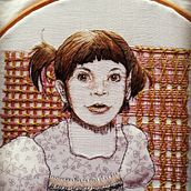 Retrato de niña con coletas. Arts, Crafts, Fine Arts, Embroider, Sewing, Creativit, Creating with Kids, Drawing, Artistic Drawing, Portrait Drawing, and Realistic Drawing project by Itziar Olaizola - 05.31.2020